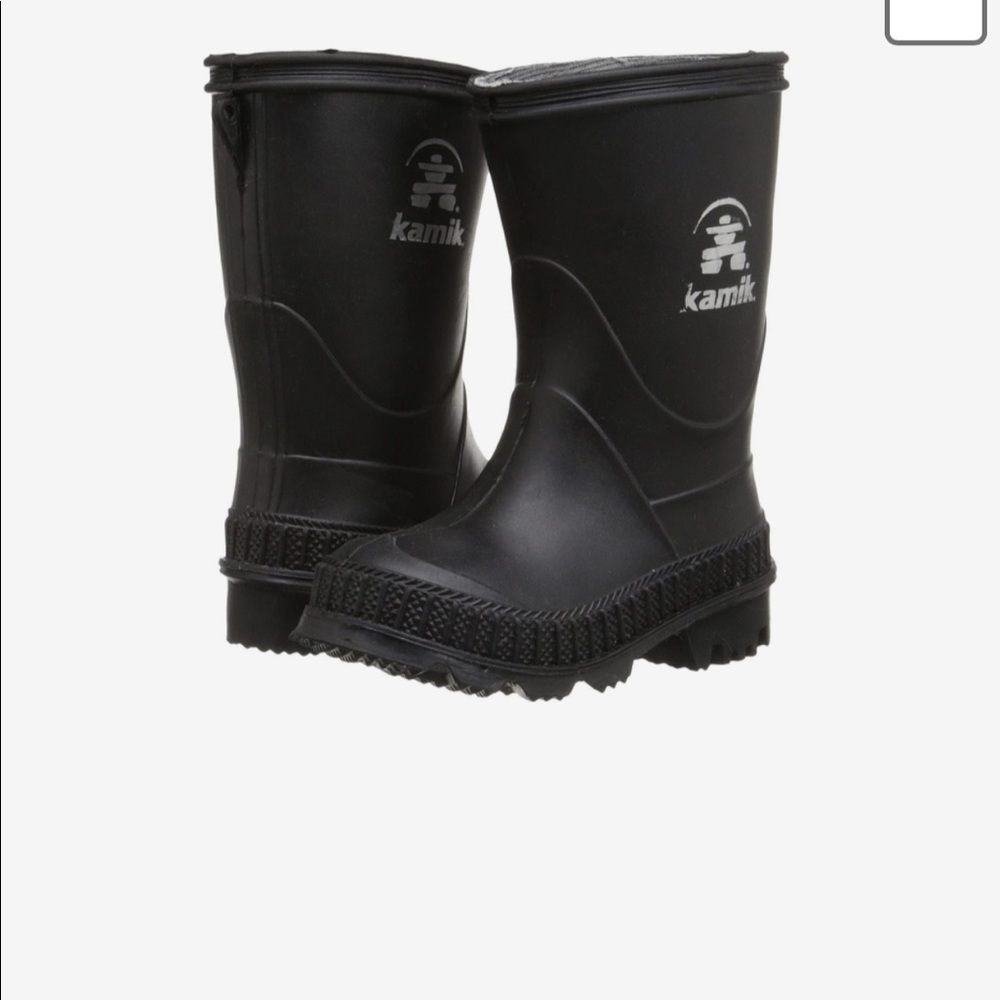 Black Stomp Kamik Rain Boots Kids Size 3
